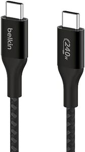 Belkin BoostCharge USB-C to USB-C Power Cable (2M, 6.6ft), Fast Charging Cable with 240W Power Delivery, USB-IF Certified, Compatible with MacBook Pro, Chromebook, Samsung Galaxy, iPad, & More - Black