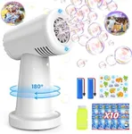 EagleStone Bubble Machine for Kids Toddlers, Automatic 90°/180°Rotating Rechargeable Bubble Blower Machine for Parties,20000+ Bubbles Per Minute, Battery Operated Bubble for Outdoor Birthday Wedding