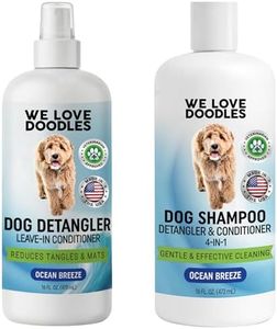 We Love Doodles Dog Shampoo & Detangler Spray for Dogs - Goldendoodle & Doodle Shampoo, Dog Dematting Spray & Leave in Conditioner for Dogs, for Sensitive Skin & Matted Hair, Ocean Breeze, Total 32oz