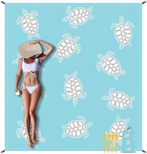 Beach Blanket Sandproof, Baby Sea Turtle Beach Mat Sand Free Waterproof, Large Picnic Blankets Lightweight Quick Drying & Portable, Polyester Outdoor Blanket Beach Essentials Must Have Accesorries