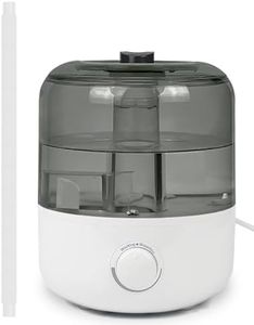 AUAAQ Reptile Fogger Humidifier Mister for Reptile Tank, 2.5L Top-Fill Terrarium Humidifier with Hose for Snakes, Tortoises, Chameleons and Ball Python, White Hose, White Base, Translucent Black Tank