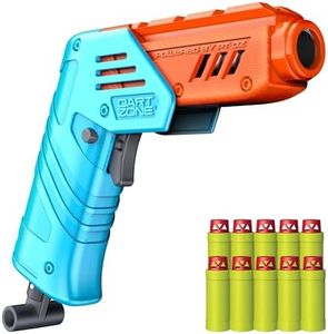 DART ZONE Max Solo Pro Foam Dart Blaster Pistol – 120 FPS Single-Shot Foam Dart Blaster for Adults – Mini Foam Blaster for Ages 14+ with 1 Dart Capacity, Quick Fold Action & 10 Darts – 120 ft Range