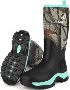 Kalkal Rubber Boots for Women, Insulated Waterproof Womens Hunting Boots, 6mm Neoprene Camo Hunting Boot Tall Rain Boots for Women Mud Working Gardening Farming