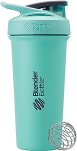 BlenderBottle Strada Sleek Insulated Stainless Steel Water Bottle with Wire Whisk, 25-Ounce, Seafoam