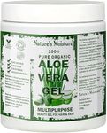 Nature's Moisture 100% Pure Aloe Vera Gel from Freshly Cut Aloe 500g - Ideal for All Skin & Hair Types, After Sun Care, Dry Skin Hydration, Acne, Suitable for Face, Body, Hair, Cruelty-Free