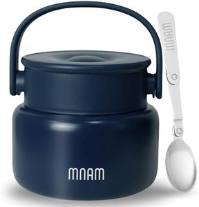mnam Termo para Comida Caliente. 500 ml - Acero Inoxidable Doble Aislado con Cuchara - Fiambrera Termica Infantil y Adultos - Termo Comida Caliente Adulto - Termo Infantil - Termo Bebe Sólidos