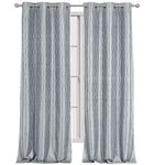 Set of 2 Panels 76''Wx84''L -Royal Tradition - Voyage - Silver - Jacquard Thermal Insulated Blackout Curtain, 38-Inch by 84-Inch each Panel. Package contains set of 2 panels 84 inch long.