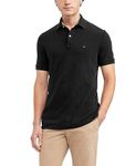 Tommy Hilfiger Men's Short Sleeve Cotton Pique Polo Shirt in Regular Fit, Tommy Black, Medium