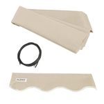 ALEKO 12x10-Feet Fabric Replacement for Retractable Awning, Ivory Color