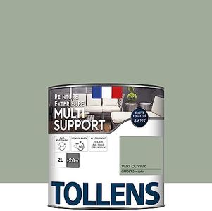 Tollens Peinture extérieure multisupport - Ultra résistante Haute qualité - Satin - Vert Olivier - 2L = 28m2