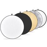 Powerextra 32"/80cm 5-in-1 Collapsible Light Reflector Light Diffuser with Grips and Protecting Bag for Studio or Outdoor Photography Lighting Modifying