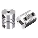 sourcing map 2PCS Motor Shaft 6.35mm to 10mm Helical Beam Coupler Coupling 25mm Dia 30mm Long