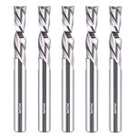 SpeTool 5PCS Down Cut Spiral Router Bits Set,1/4 Inch Shank 1/4 Inch Cutting Diameter 1 Inch Cutting Length,Solid Carbide CNC Router Bit for Woodworking Engraving Carving