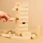 Storio Toys & Tabletop Games Colorful Tumbling Tower Game for Kids and Adults, Wooden Blocks with Dices Game|Stacking Game Challenging Maths Game | Skill Development and Color Recognition