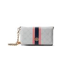 Anne Klein Ring Logo Wallet On A String w/Varsity Stripe Cool Grey Logo/Distant Mountain/Rose Apple/Camella One Size, Cool Grey Logo/Distant Mountain/Rose Apple/Camella, One Size