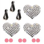 Eleanly 3PCS Car Air Freshener Crystal Heart Shape Decorative Car Air Freshener Clip Bling Crystal Diamond Air Freshener Cute Car Decorative Bling Car Air Vent Accessories (3)