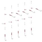 Luroad 5Pcs Sea Fishing Flapper Rigs 2 Hooks, Pre Tie Flatfish Rigs Sea Beach Casting Shore Fishing for Flatfish Sole, Whiting, Flounder, Plaice, Bass (Red Black, 5pcs- Hook size 1 1/0 2/0)