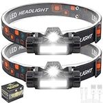 Hn2ogax Headlamp Rechargeable, 2-Pack Super Bright LED Head Lamp, Waterproof Outdoors Headlamp Flashlight, Adjustable headlamps for Adults and Kids,Cycling,Running,Fishing,Hiking