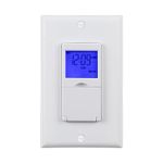 BN-Link 7 Day Programmable in-Wall Timer Switch for Lights, Fans and Motors, Single Pole and 3 Way (Compatible with SPDT) Both Use, Neutral Wire Required, White (Blue Backlight)