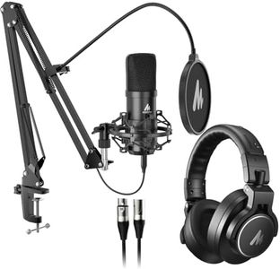 MAONO USB XLR Condenser Microphone: PC Computer Podcast Streaming Gaming Cardioid Metal Mic Kit with Studio Headphones (A04 Gen2+MH700+XLR Cable)