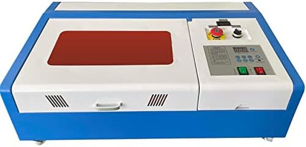 Laser Graviermaschine 40W Laser Cutter Graviermaschine Lasergravur Maschine Laser Engraver CO2 mit USB-Anschluss Gravurbereich 300x200mm 220V Europlug Holz/Papier/Kunststoff/Leder (Blau/Weiß)