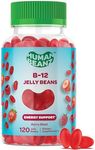 Human Beanz Methylated Vitamin B12, Jelly Bean Gummies for Adults, Brain Health and Energy Booster, Healthy Hair, Skin, and Nails, Nutritional Vegetarian Supplements, 120 Jelly Beans