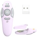 Qui Presentation Clicker Pointer, 328FT Wireless Presenter Remote PPT PowerPoint Clicker, 2.4GHz Presentation Pointer Slide Advancer for Mac, Laptop (Purple)