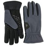 U|R Men's Powered Leather & Stretch Touchscreen Gloves Cold Weather, Petrol, X-Large