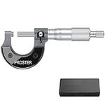 Proster Outside Micrometer 0-25mm(0.01mm Graduations) Metric External Caliper with Zero Wrench and Packing Box High Outside Metric Micrometer Precision Machinist Tool