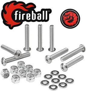Fireball Dragon Stainless Steel Skateboard Hardware Set (Button Allen, 1.25")