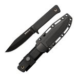 COLD STEEL SRK Compact 5" SK-5 Clip Point Razor-Sharp Blade 4.5" Durable Kray-Ex Handle Tactical Fixed Blade Knife w/Secure-Ex Sheath