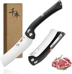 SENBON 440 Stainless Steel Lightweight Ultra Sharp Pocket Folding Chef Knife Peeling Utility Knife Fruit Knife g10 Handle with Back Clip