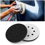 BESULEN 2 Pcs Hook and Loop Soft Sponge Cushion Buffing Backing Pads, 5 Inch 8 Hole Thick Soft Density Interface Buffer Mat, Foam Pad for Orbital Sander & Polishers, Universal Auto Accessories