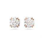 Swarovski Constella Stud Earrings, Round Cut, White, Rose Gold-Tone Plated For Women