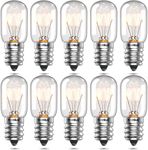 Bonlux 10-Pack Salt Lamp Bulbs E14 16W Fridge Bulb High Temp 300° Oven Light Bulbs Dimmable E14 SES Small Edison Screw Pygmy Lamp Bulbs T22 Tubular Appliance Light Bulb