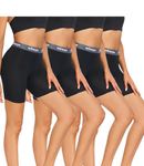 wirarpa Women’s Boxer Briefs Modal Underwear High Waisted Boyshorts Panties Anti Chafing Shorts 4 Pack Black Medium