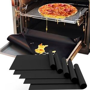 Demiwise 5 Pack Oven Liners for Bottom of Oven, 16x24 inch Thick Heavy Duty Non Stick Teflon Oven Mats, BPA and PFOA Free Reusable Oven Liners for Bottom of Electric Oven