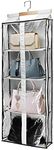 Clear Hanging Handbag Storage Organizer with Zippers, KMOTASUO Easy Access Purse Storage Holder Over The Door Bag Organizer Space Saving 4 Pockets for Closet Bedroom Living Room