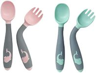 CocoMeiwei Bendable Spoon&Fork Green&Pink