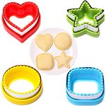 BakingWorld Sandwich Cutter and Sealer,Set of 4 Bread Sandwich Decruster Pancake Maker DIY Cookie Cutters for Kids Bento Box,Round Heart Star Square Shapes Sandwich Decruster Press Mold