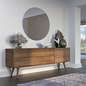 foxydry Espejo redondo de pared, espejo redondo para baño, espejo de pared sin marco (100 cm)