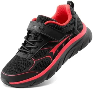 DREAM PAIRS Boys Girls Sneakers Kids Tennis Running Shoes EZ-ONs EZ-Plays Athletic Sport Gym Lightweight Breathable Shoes,Size 3 Little Kid,Black/Red,SDRS2326K