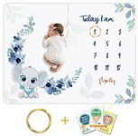 Custom Catch Monthly Milestone Blanket | 1 to 12 Months | Best for Newborn Boy & Girl, Multicolor, Cotton, Skin Friendly, Count 1