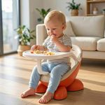 R for Rabbit Jelly Bean Fab 2 in 1 Multi-Functional Baby Study | Meal | Regular Kids Seating Chair with High Backrest for 6-36 Months Kid, Weight Capacity Upto 20Kgs (Cream Orange)
