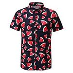 Kmdwqf Spring Summer Short Top Beach Sleeve Men's Blouse Printed Fashion Shirts Casual Men Shirts Basic Tops Men Skims Peplum Blouse 70Th Birthday Gifts for Men Holiday Outlet Clearance UK