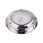 Besramtic Marine Dome Light LED Boat Cabin Lights White with Switch Stainless Steel Surface Mount 12 Volts (6.6 Inches)