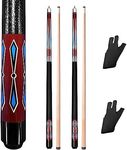 MoyanSuper 58 inch Set of 2 Pool Cue Sticks, 2 Piece Maple Billiard Cue Stick 20 Oz Great for House or Bar