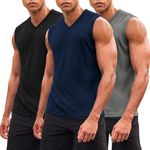 COOFANDY Men's Gym Tank Top 3 Pack Muscle Sleeveless T-Shirt V Neck Workout Tank Tee