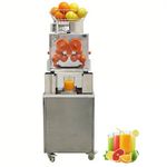 TECHTONGDA Commercial Orange Juice Machine, Automatic 304 Stainless Steel Orange Juicer with High Yield, Auto-Stop Cover, and 4 Casters for Juice Bars and Fruit Stalls