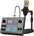 Hosabely Podcast Equipment Bundle Kit With XLR Microphone Kit, Recording Studio Equipment, Perfect for Recording, Live Gaming, Streaming, Guitar with PC, Laptop, Smartphone